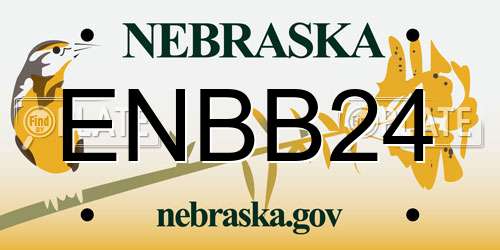 ENBB24 Nebraska License Plate