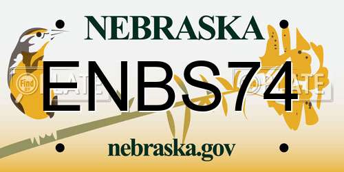 ENBS74 Nebraska License Plate