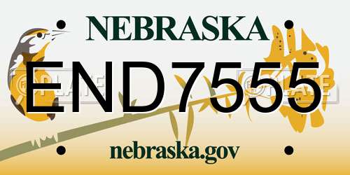 END7555 Nebraska License Plate