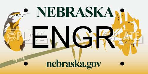 ENGR Nebraska License Plate