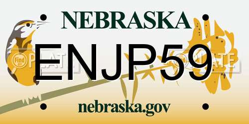 ENJP59 Nebraska License Plate