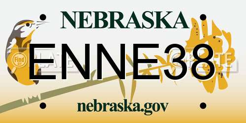ENNE38 Nebraska License Plate
