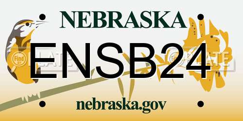 ENSB24 Nebraska License Plate