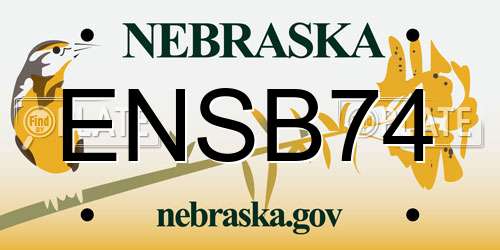 ENSB74 Nebraska License Plate