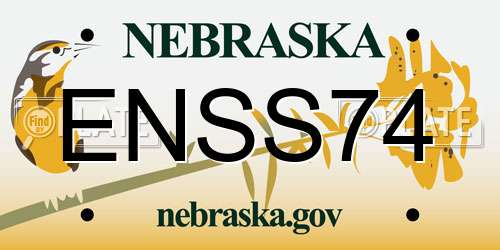 ENSS74 Nebraska License Plate