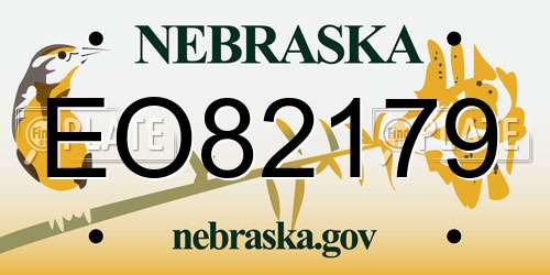 EO82179 Nebraska License Plate