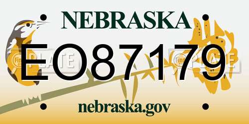 EO87179 Nebraska License Plate