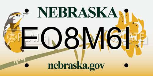 EO8M6I Nebraska License Plate