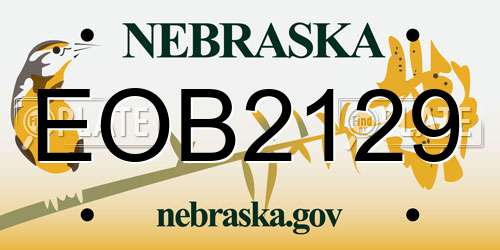 EOB2129 Nebraska License Plate