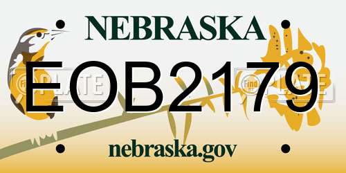 EOB2179 Nebraska License Plate