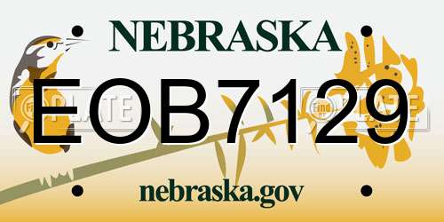 EOB7129 Nebraska License Plate