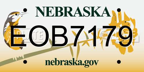 EOB7179 Nebraska License Plate