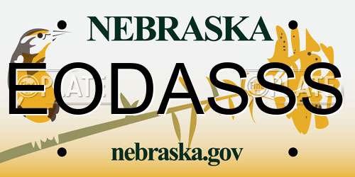 EODASSS Nebraska License Plate
