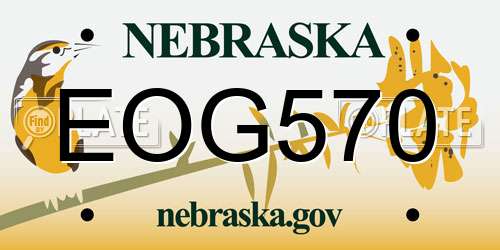 EOG570 Nebraska License Plate