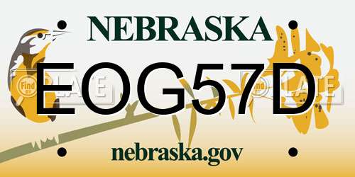 EOG57D Nebraska License Plate