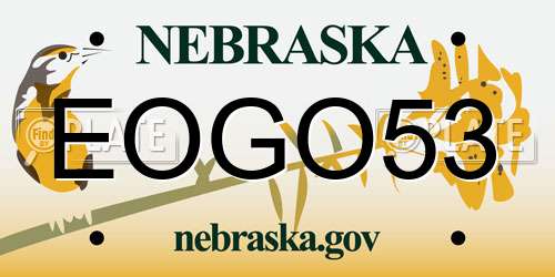 EOGO53 Nebraska License Plate