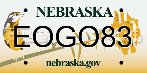 EOGO83 Nebraska License Plate