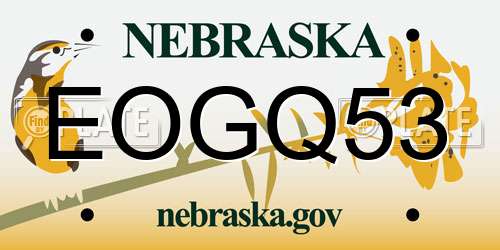 EOGQ53 Nebraska License Plate