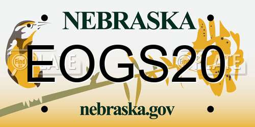 EOGS20 Nebraska License Plate