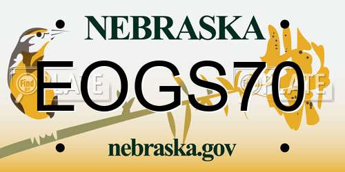 EOGS70 Nebraska License Plate