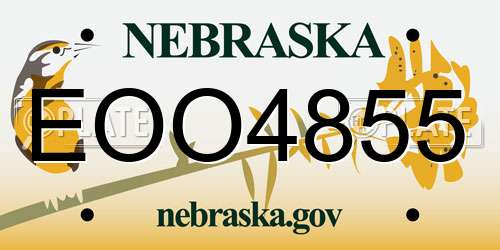 EOO4855 Nebraska License Plate