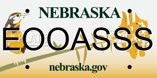 EOOASSS Nebraska License Plate