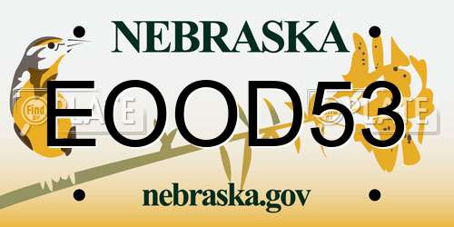 EOOD53 Nebraska License Plate