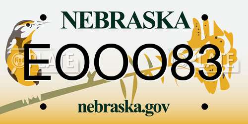 EOOO83 Nebraska License Plate