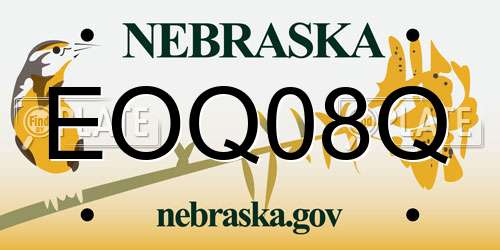 EOQ08Q Nebraska License Plate