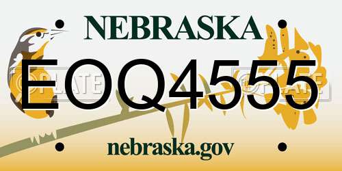 EOQ4555 Nebraska License Plate