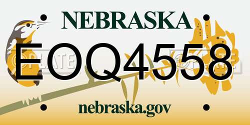 EOQ4558 Nebraska License Plate