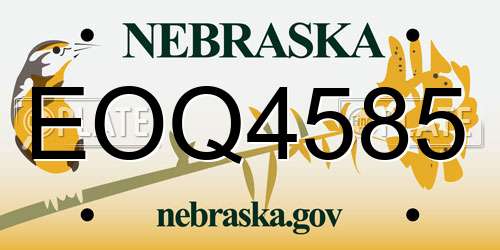 EOQ4585 Nebraska License Plate