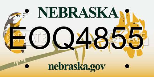 EOQ4855 Nebraska License Plate