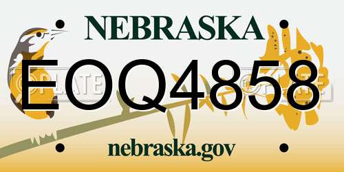EOQ4858 Nebraska License Plate