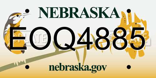 EOQ4885 Nebraska License Plate