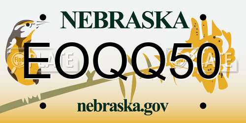 EOQQ50 Nebraska License Plate