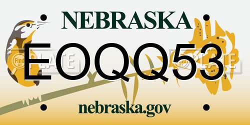 EOQQ53 Nebraska License Plate