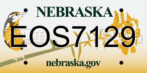 EOS7129 Nebraska License Plate