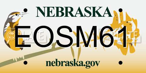 EOSM61 Nebraska License Plate