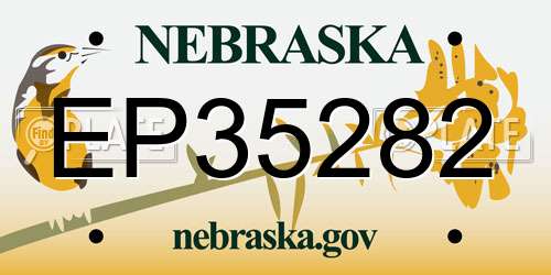 EP35282 Nebraska License Plate