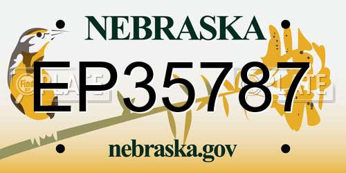 EP35787 Nebraska License Plate