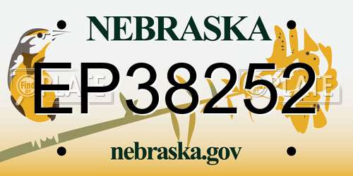 EP38252 Nebraska License Plate