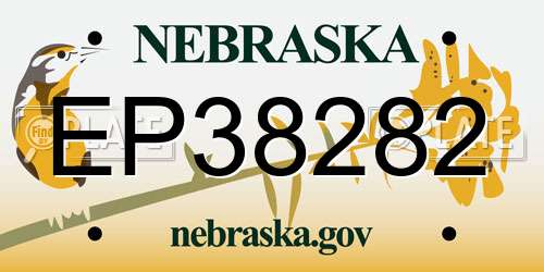 EP38282 Nebraska License Plate