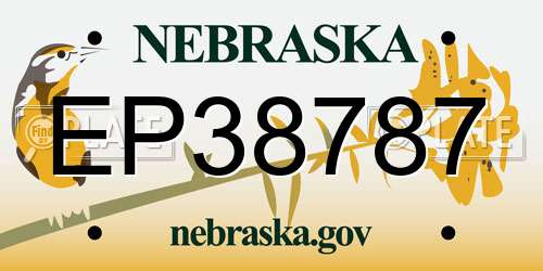 EP38787 Nebraska License Plate