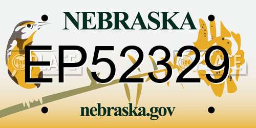 EP52329 Nebraska License Plate