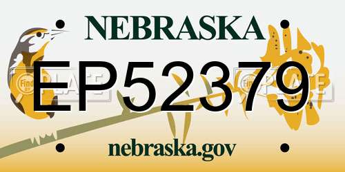EP52379 Nebraska License Plate