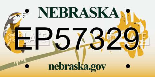 EP57329 Nebraska License Plate