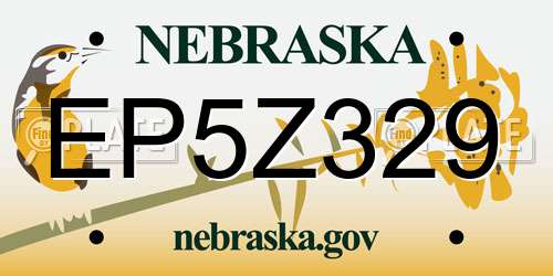 EP5Z329 Nebraska License Plate