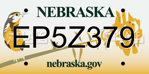 EP5Z379 Nebraska License Plate