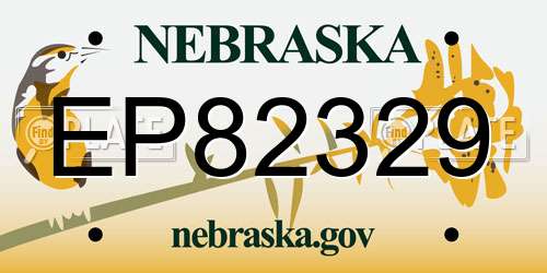 EP82329 Nebraska License Plate